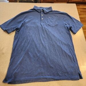 G2 - Crown and Ivy Mens Blue Striped Polo Medium